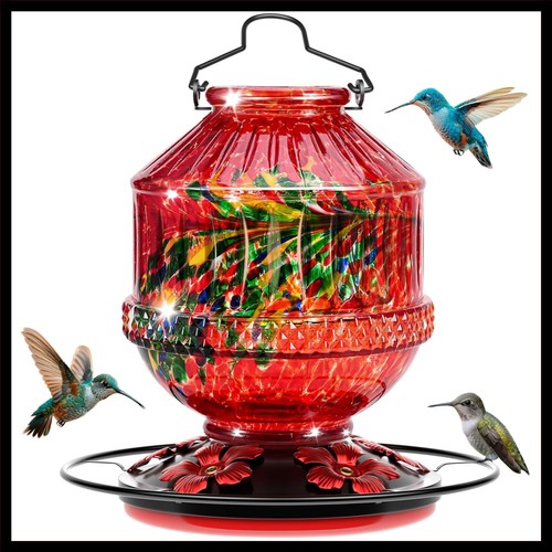 Glass hummingbird feeder - hummingbird, 25