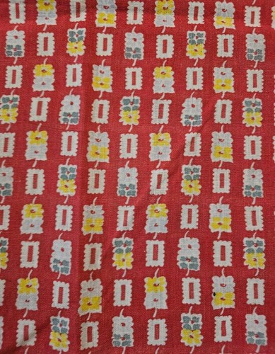 Vintage feedsack fabric red - vintage,
