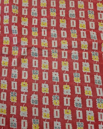 Vintage feedsack fabric red - vintage,